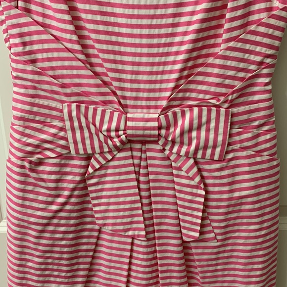 KATE SPADE Pink White Sleeveless Dress with Bow - Picture 2 of 16